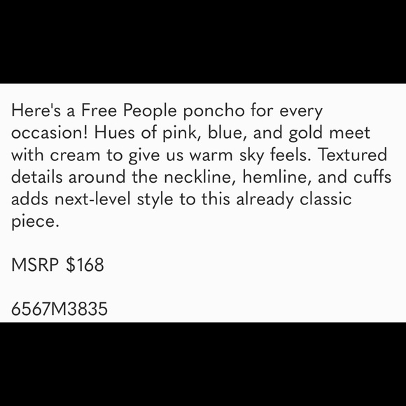 🔥Free People Saturn Sweater Poncho NWT Last One - Picture 6 of 10